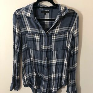 pacsun kendall and kylie blue plaid shirt